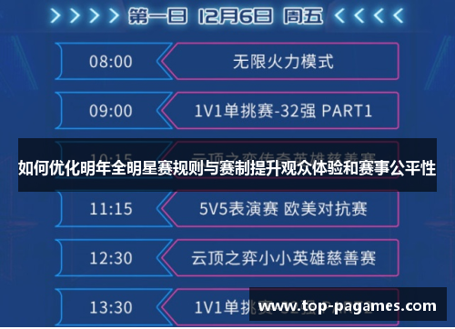 如何优化明年全明星赛规则与赛制提升观众体验和赛事公平性 如何优化明年全明星赛规则与赛制提升观众体验和赛事公平性